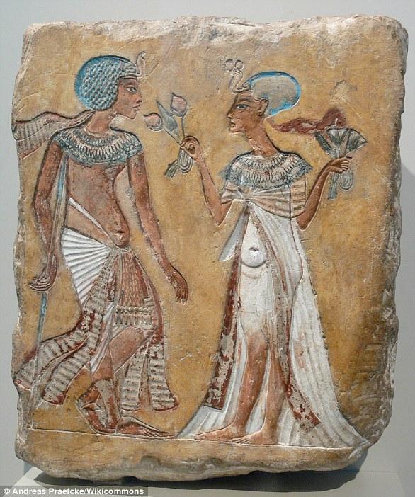 Fresque représentant Toutankhamon et Ankhesenamon - Musée Egyptien de Berlin