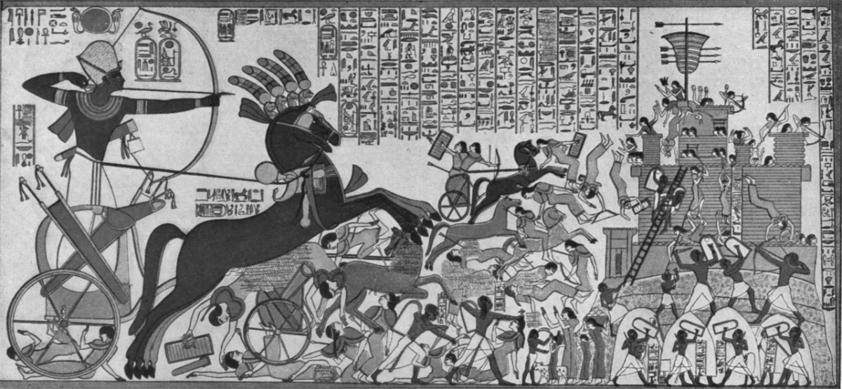 Le siege de dapour fresque murale dans le temple de ramses ii