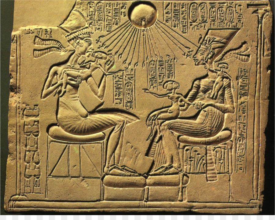 Representation d akhenaton et nefertiti avec trois de leurs filles