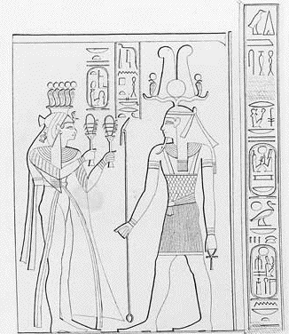 Representation d iset tahemdjeret dans sa tombe qv51 de la vallee des reines