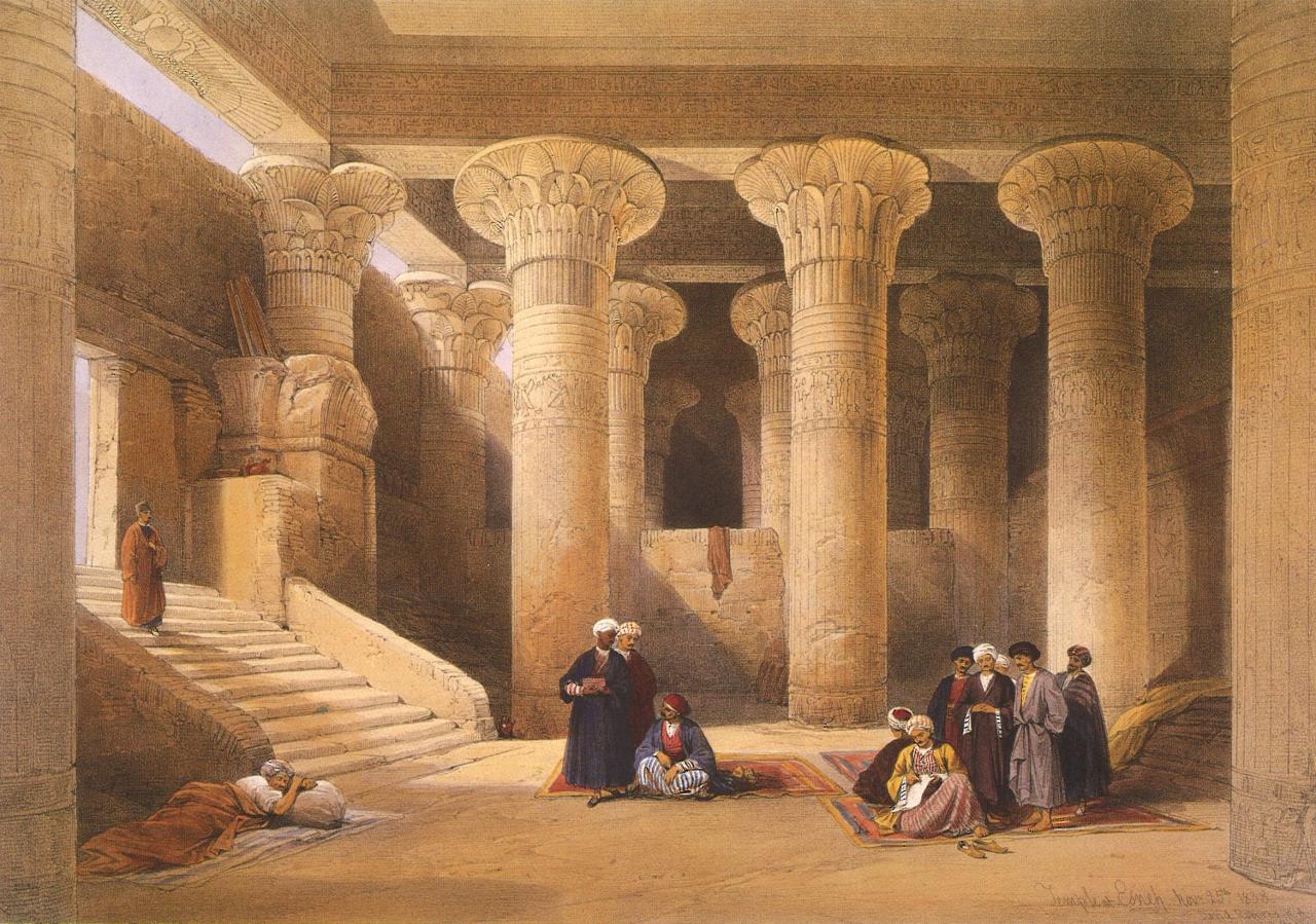 Intérieur du temple d'Esneh