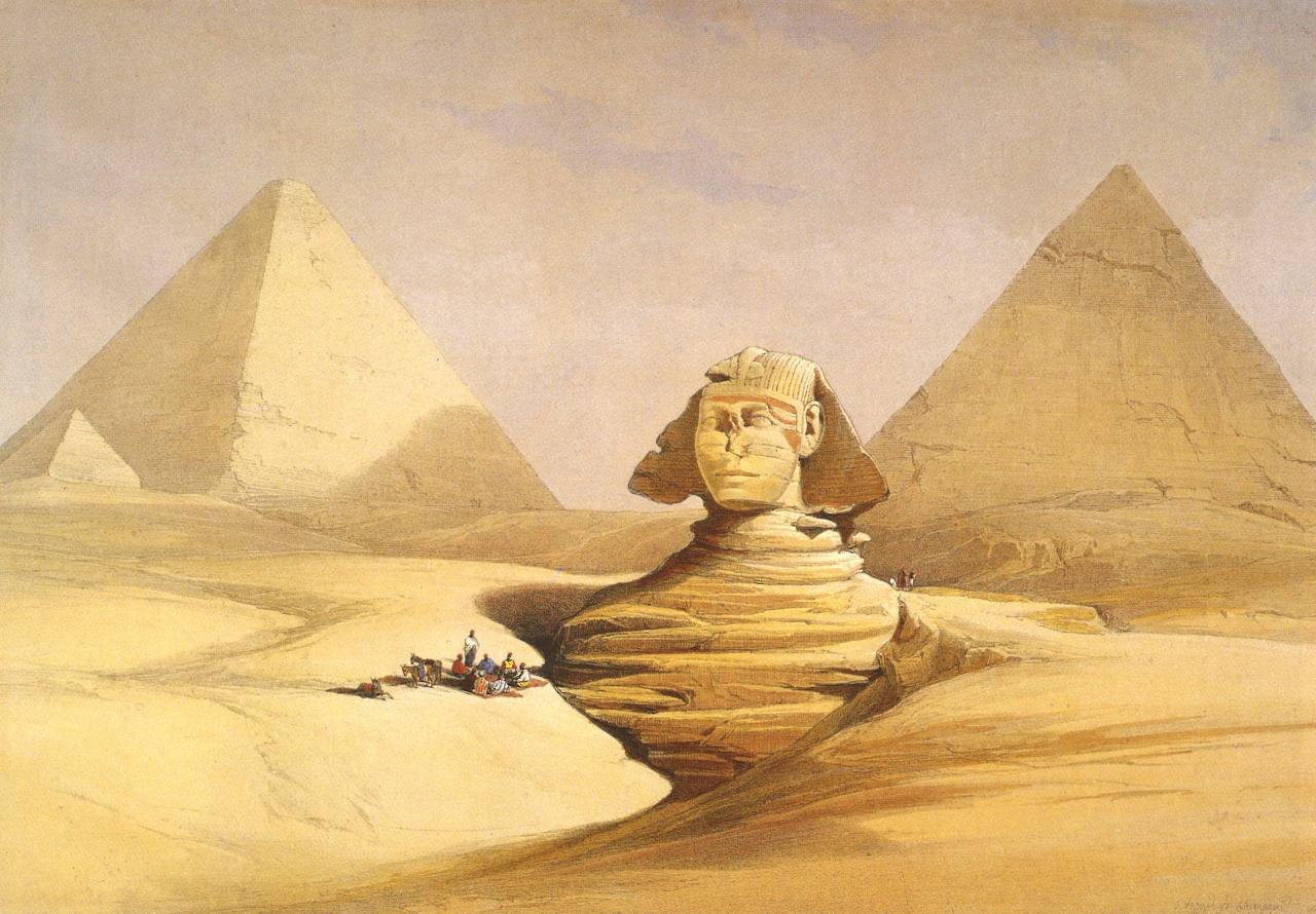 Le grand Sphinx et la pyramide de Giseh