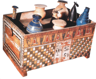 Coffre à maquillage provenant de la tombe de Merit – Deir el-Medineh 